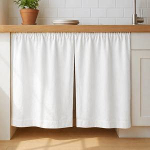 가림막커튼 가리개커튼 창문가리개 바란스 주방 책장 방문 선반 공간분리 벨크로 화이트