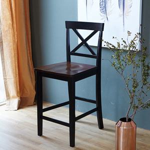 [리퍼] 1+1 크로스 원목 홈바의자 아일랜드식탁 2colors