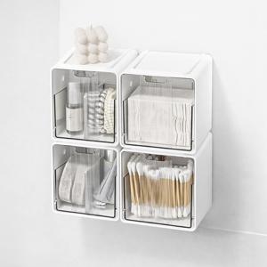 1+1 클립앤픽 무타공 큐브 면봉 화장솜 헤어핀 멀티 수납함 (2type)