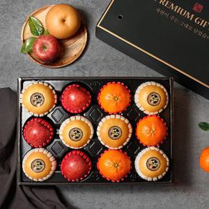 보자기동봉 청년농부 혼합 선물세트 8호 5kg (배6과+사과3과+레드향3과)