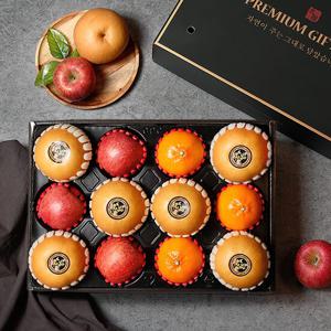 보자기동봉 청년농부 혼합 선물세트 7호 6kg (배6과+사과3과+천혜향3과)