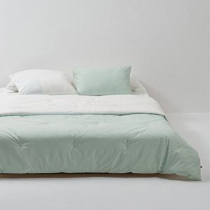 사각사각 코튼 배색 차렵이불 Q_민트화이트