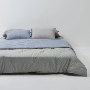 사각사각 코튼 배색 차렵이불 Q_그레이블루