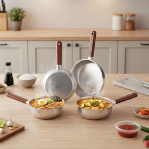 델라고 스텐 통5중 무연마 인덕션 프라이팬 멀티웍팬 2style 2size