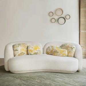 미니멀 거실 소파 패브릭 곡선형 라운지 카페 로비 인테리어 STS-403