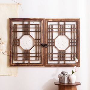 두짝 한옥 문살(내부 팔각 장식) - 직접 붙이는 창호지, 문고리