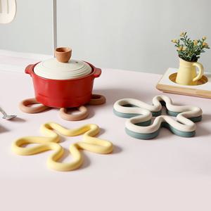 1+1 물결 실리콘 냄비받침 뚝배기 주방 받침대 소품