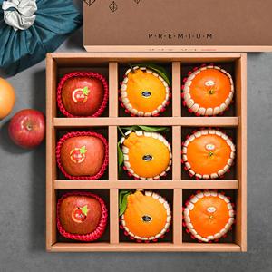 보자기동봉 미담 과일선물세트 8호 3.2kg 사과3과+레드향3과+한라봉3과