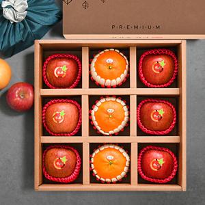 보자기동봉 미담 과일선물세트 7호 3.2kg 사과6과+레드향3과