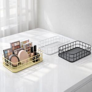 철제 와이어 수납바스켓 화장대 소품정리