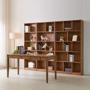 오세르 고무나무원목 편수책상+책장세트(월넛,네추럴) BFF-9106S
