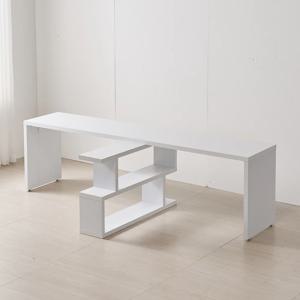 듀오 홈오피스 2인용 컴퓨터 책상 2단책장 데스크 2400 세트