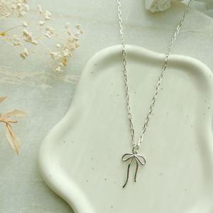 925실버 롱리본 목걸이 발레리나 리본 은목걸이 친구랑 커플 전체순은