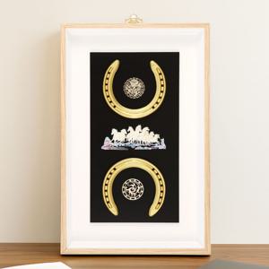 자개 팔마도 골드도장 말편자(곤룡포) 우드액자 기업창업 승진 개업 행운 액자선물