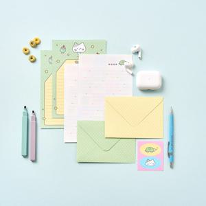 스크래빗 밀크캣 편지지 세트 4P 하우스 럭키