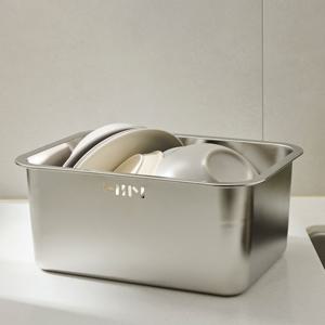 1+1 넘칠 걱정 NO! 클라어 올스텐 304 대용량 스테인리스 물빠짐 설거지통 10L