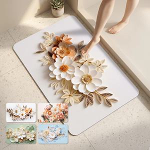 [1+1] 로얄플라워 3D 규조토 발매트 간편세척 논슬립 매트