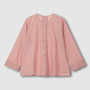 여 퓨어 코튼 긴팔 파자마 셔츠 (3 sizes)(3 colors)