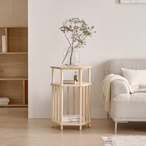 소울 원목 육각 2단 협탁 사이드테이블 거실 소파 테이블