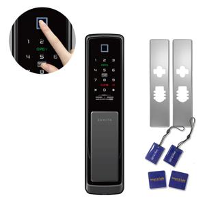 셀프시공 지문인식 푸시풀 디지털도어락 Z900SF+보강판