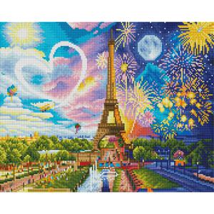 DIY 보석십자수 (캔버스형) 에펠탑 하트 40X50cm