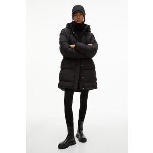 H&M 후드 퍼프 코트 블랙 0972342001