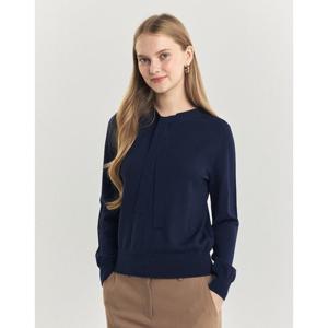 헤지스레이디스 [24FW] [반값세일][울100%] 네이비 워셔블 타이 장식 스웨터 HSSW4DP72N2