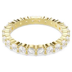 Matrix Vittore 밴드 링, 라운드 컷, 화이트, 골드 톤 플래팅