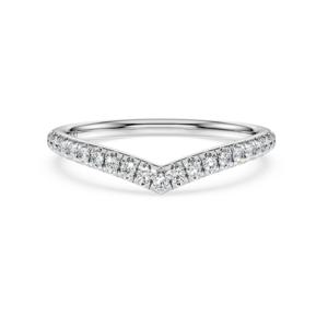 Eternity V 밴드 링, 랩 그로운 다이아몬드 0.25ct tw, 라운드 쉐입, 18K 화이트 골드