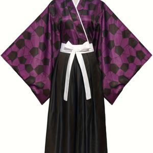 TEMU 귀멸의 칼날: 코스프레 의상 - 십이지신: 첫 번째 왁닝 크레센트 - 무잔 기부츠키 블랙 데스 코스프레 파티 공연복, 축제 테마 파티 의상 (카니발, 크리스마스, 할로윈용)