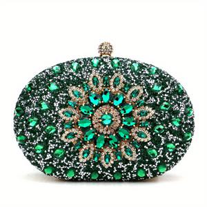 TEMU 라인스톤 여성 이브닝백 혼합 컬러 패션 레이디 데이 클러치 신상 파티 웨딩 숄더 체인 핸드백