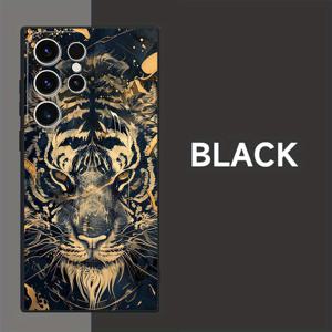 TEMU 삼성 갤럭시 S24 울트라, S23 FE, S22 플러스, S20 5G, S21 실리콘 모바일 커버 소프트 폰 셸용 멋진 동물 타이거 블랙 소프트 케이스