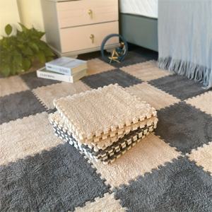 TEMU 30개 플러시 인터로킹 매트 바닥 매트 - 홈, 오피스용 (30+ 타일 커버리지), 스냅 조립, 두꺼운 쿠션 / 타일, 세탁기 사용 가능, 침실 & 거실용 점보 바닥 매트