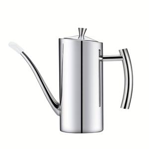 TEMU 누수 방지 500ml 스테인리스 오일 디스펜서 - 부식 방지 주방 조미료 냄비 뚜껑 포함