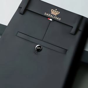 TEMU 사계절 신상 크라운 포웨이 스트레치 주름 방지 캐주얼 팬츠 비즈니스 다림질 필요 없는 남성 레그 바지|냉장고바지|남자바지|바지