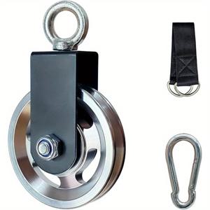 TEMU 95mm 조용한 케이블 풀리, 헬스용 라트 풀다운 액세서리, 철 재질, 헬스용 직선 바 케이블 액세서리, 운동 기계 액세서리