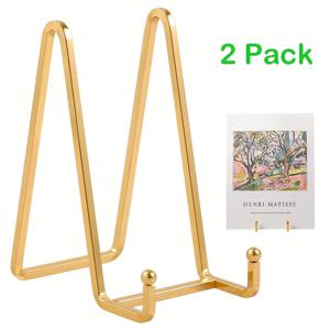 TEMU 접시 홀더 이젤 디스플레이 스탠드 - 금속 접시 전시용 스탠드 - 탁상용 사진 거치대 - 골든 아이언 이젤, 사진 프레임 | 책 | 장식 접시 | 플라크