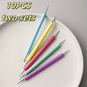 TEMU 10개 릴리프 조각 도구, 비충전식 플라스틱 볼 팁 점토 모형 도구, 도자기, 네일 아트, 페인팅, 공예 패턴 추적 및 장식 추가 (도자기 제작용)