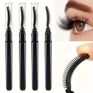 TEMU 4피스 속눈썹 브러쉬 세트 (속눈썹 분리기, 속눈썹 빗, 눈썹 브러쉬, 먼지 커버, 휴대용 속눈썹 컬러 포함)