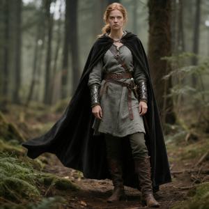 TEMU 바이킹 후드 케이프 - 남녀 공용 중세 노르드 망토, 전사 LARP, 할로윈 코스프레 및 기타 의상에 적합