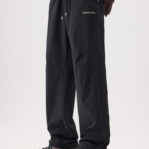 TEMU 남성용 아웃도어 긴 바지 (폴리에스터 섬유), 2025년 여름 디자인, 가볍고 속건성 소재, 드로스트링, 레그 스타일, 트렌디한 일본 캐주얼룩에 적합, 모든 계절에 완벽.|여름바지