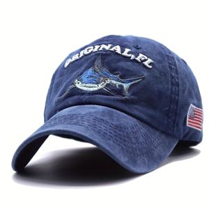 TEMU 상어 자수 소프트탑 야구 모자 - 아웃도어 사이클링, 하이킹, 낚시, 선셰이딩용 남성 덕빌 캡, 야외 활동, 사이클링 모자, 캐주얼 헤드웨어, 스포티한 디자인, 편안한 착용감, 내구성 있는 소재, 남성용 모자, 스포츠 햇, 아웃도어 애호가, 모험가를 위한 제품|등산모자