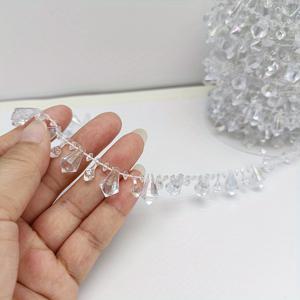 TEMU 10미터(33피트) 긴 눈물방울 가랜드 - 반짝이는 아크릴 비즈, 투명/투명한 물방울 모양, 웨딩, 파티, 홈 데코레이션용 - DIY 공예 및 이벤트 장식, 쉬운 설치, 결혼식 장식, 빛나는 미적 감각, 핸드메이드 소품