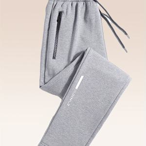 TEMU 2026 남성 캐주얼 팬츠, 가을/겨울 스타일, 100% 폴리에스터, 250gsm, 야외 활동, 러닝, 피트니스, 하이킹에 적합, 다양한 색상, 통기성과 보온성 스포츠 팬츠, 단품, 사계절 착용|스포츠|냉장고바지|남자바지