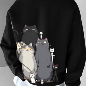 TEMU 이 스타일리시한 고양이 프린트 스웨트셔츠는 가을과 겨울에 남성들이 캐주얼하게 착용하기에 완벽합니다. 직장이나 사회적 모임 모두에 적합합니다. 착용하면 가장 멋진 남자를 만드는 데 도움이 됩니다. 맛이 있는 사람들에게 필수품이며, 선물용으로도 좋습니다.