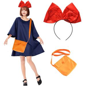 TEMU 3pcs 여성 드레스 세트 (드레스, 헤어밴드, 크로스바디 백 포함). 롤플레잉, 무대 공연, 할로윈, 축제 행사, 테마 파티, 사진 촬영 및 기념 행사에 적합합니다.