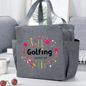 TEMU 골프 필수템! 휴대용 골프 생존 가방 - 스타일리시한 골프 클럽 디자인 토트백, 대형 사이드 포켓, 물병 보관, 골프 애호가를 위한 완벽한 선택, 신학기 도시락 가방, 블루와 기타 색상으로 제공, 색상은 랜덤 배송.