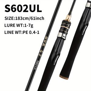 TEMU 1.53m 1.68m (5'1'' 5'6'' 6') 솔리드 팁 울트라 라이트 크래피 팬피쉬 낚싯대, 카본 캐스팅 스피닝 UL 경량|낚시대