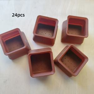 TEMU 24개 실리콘 의자 발 보호대 | 미끄럼 방지 가구 발 커버, 테이블, 의자, 책상 스크래치 및 주름 방지용 내구성 플라스틱 직사각형 패드, 1.46인치 x 0.71인치