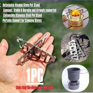 TEMU 1개/2개입 고강도 스테인리스 스틸 알코올 스토브 냄비 받침대 (내열 받침대 포함) - 접이식 컴팩트 캠핑 백패킹 스토브 스탠드, 안정적인 받침대, 아웃도어 요리 장비 & 텐트 호환 - 솔로 & 그룹 사용에 적합